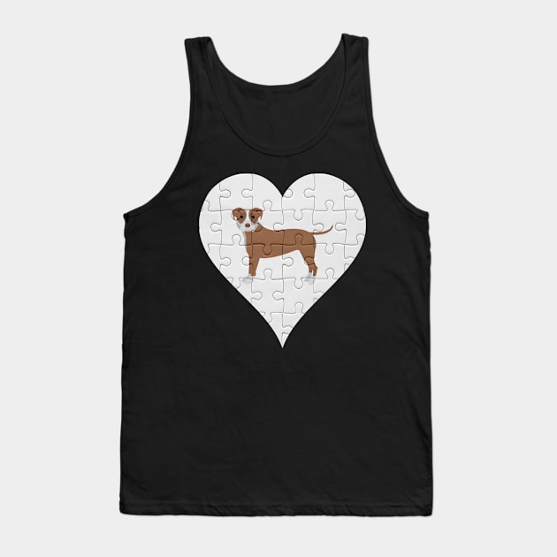 Staffordshire Bull Terrier Heart Jigsaw Pieces Design - Gift for Staffordshire Bull Terrier Lovers Tank Top by HarrietsDogGifts